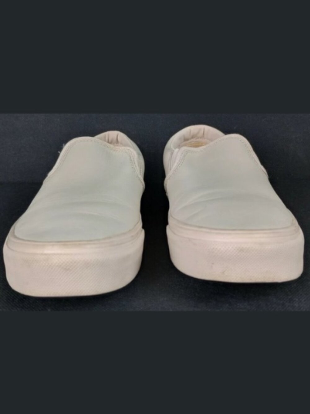 Vans Off the Wall Womens 6.5 Beige Tan Leather Slip On Loafer Shoes - Picture 8 of 13